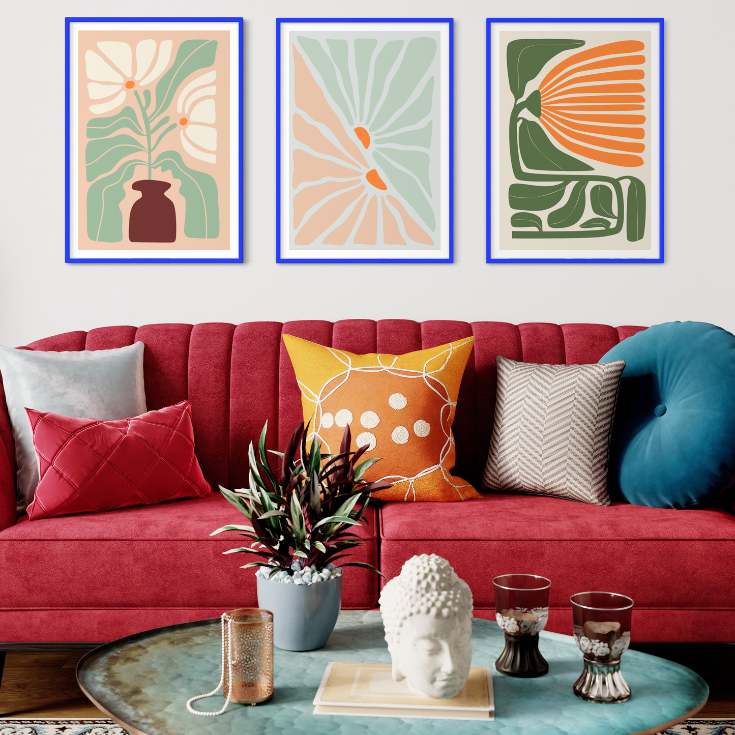 3er Poster Set 'Groovy Flowers'